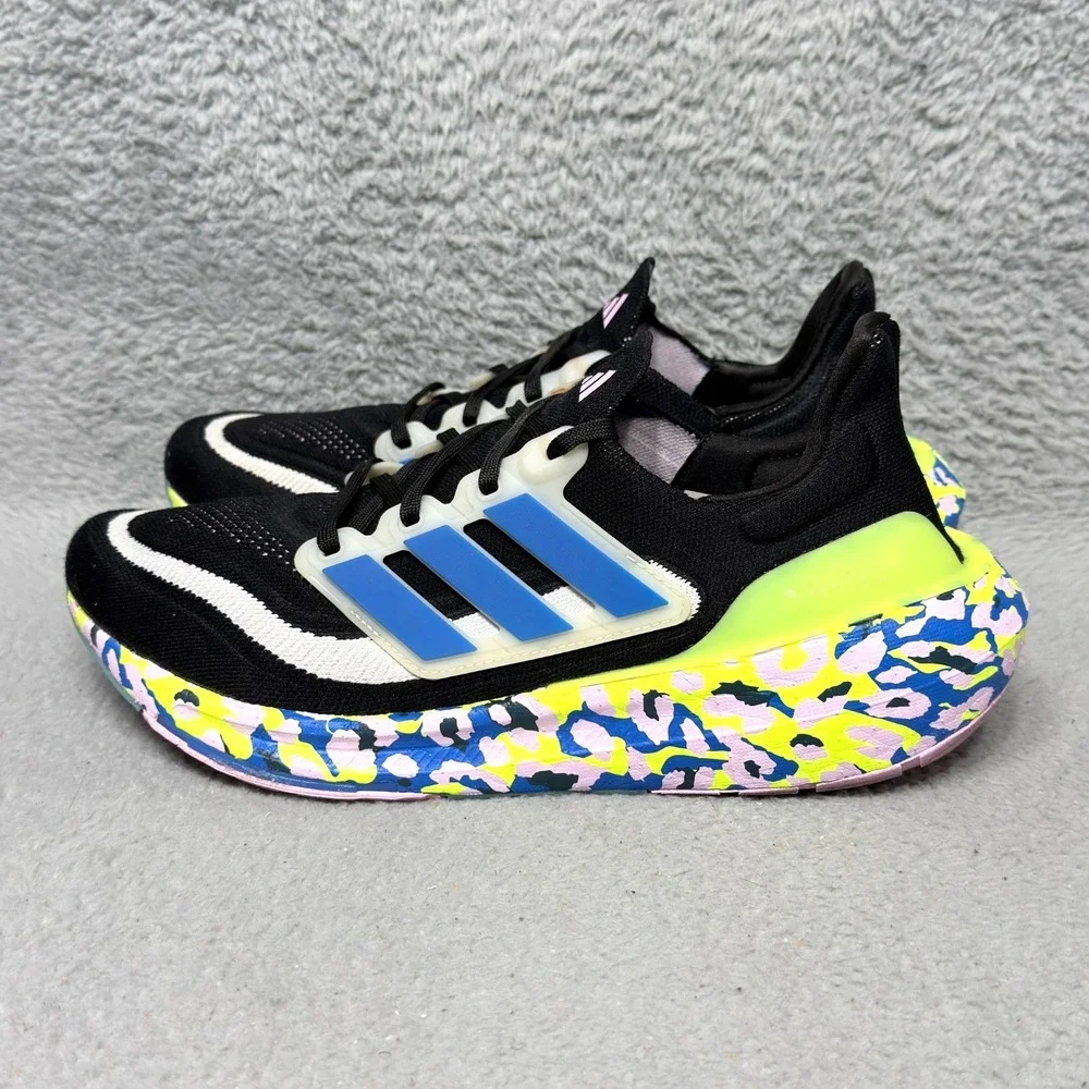 Adidas Ultra Boost Light Mens Size 10 Running Shoes Sneakers Neon Leopard IE8155